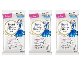 [Bulk Purchase] Biore Makeup Refresh Sheet, Unscented, Portable, 12 Sheets x 3 Packs