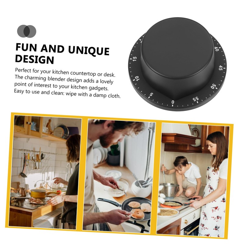 GRIRIW Manual Mechanical Kitchen Timer Stainless Steel Baking Reminder Device