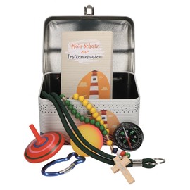 Butzon & Bercker My Treasure for First Communion, Gift Box with Book, Pendant and Prayer Cube, First Communion Gift for Children, Religious Treasure Chest for Faith, Communion Keepsake J