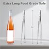 2 Pcs 12-Inch Stainless Steel Kitchen Tweezers, Dual-Tip Serrated Tongs