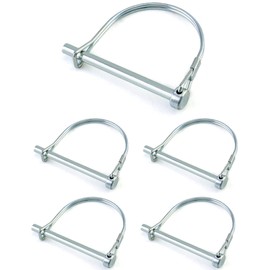 QWORK® 5 Pcs Folding D Shape Carbon Steel Folding Cotter Pins Locking Pin for Farm Lawn Garden - 6x70mm