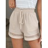SweatyRocks Women's Summer Casual Eyelet Shorts Trendy Ruffle Boho Drawstring