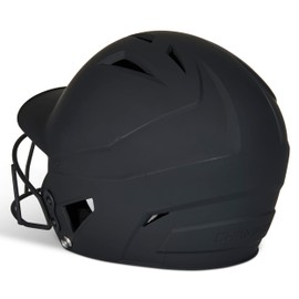 CHAMPRO womens Rise Fastpitch and Matte Finish HX Softball Batting Helmet with Facemask, Black, Large US