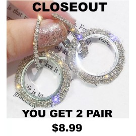 Unbranded B99NW Womens White Gold Medium Hoop Earrings