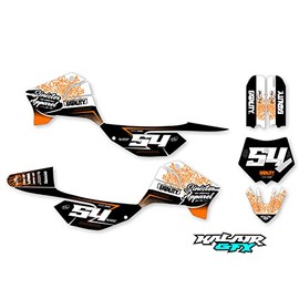 Kalair GFX Graphics Kit for Apollo RFZ X4-X6 (X14 - X19) Fatality Series Orange 09 Mil - Dirt bike Custom Racing Graphics Decals Stickers Kit, no-plastics