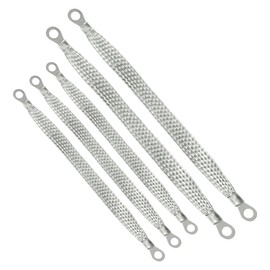 SCUARI Ground Strap,Car Accessories Grounding Strap,3PCS 10" x 1/2" & 2 PCS 13" x 1/2" Ground Strap Automotive,Ground Cable,Braided Ground Strap with Terminals Plugs,Engine Ground Strap for Most Cars