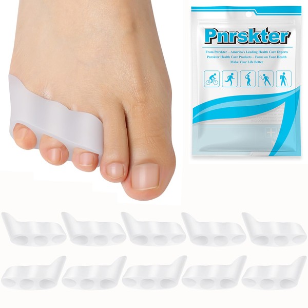 Metatarsal Pads,Toe Separators with Gel Metatarsal Pad,Forefoot Pad,Toe Separator,Breathable Gel, Best for Diabetic Feet, Blisters, Forefoot Pain (White, 10 Pack)