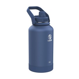Takeya Actives Water Bottle with Spout Lid - Bottle with Double Stainless Steel Insulation - Dishwasher Safe & BPA-Free - Bottle with Spout Lid & Removable Bumper - 64 oz, Midnight Blue