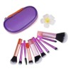 Set 10 Brochas Maquillaje Profesional Fibra Sintética .