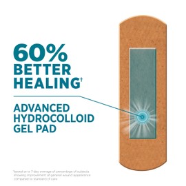 Band-Aid Band-Aid Brand Pro Heal Adhesive Bandages with Hydrocolloid Gel Pad, Clinically Tested, Better Healing of Minor Wounds, Waterproof Bandages, Sterile First Aid Bandages, All One Size, 10 ct