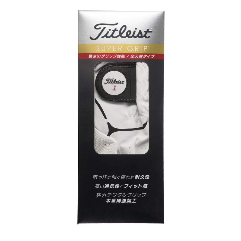 TITLEIST Men's TG39 Golf Glove, White, 24cm, Right Hand