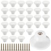 NINGWAAN 30 Pack White Door Cabinet Knobs, Ceramic Dresser Drawer