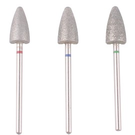 MZCMSL 3pcs Pedicure Cone Drill Bits for Foot Callus Smoothing, 3/32 Shank Pro Diamond Cuticle Bit(Fine+Medium+Coarse)