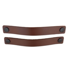 Brute Strength - Leather Handles for Furniture - Cognac - 2 pcs - 25 x 3 cm - Cabinet Handle, Door Handle for Kitchen, Bathroom, cabinets, Dresser, Wood