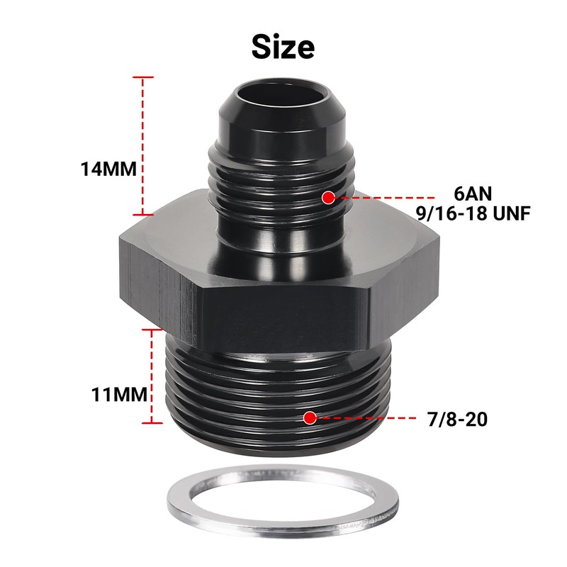 EVIL ENERGY 6AN Male Flare to 7/8-20 Male Carb Carburetor