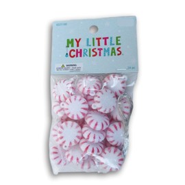 Mini Peppermint Hard Candy Design Glitter Ornaments - 24 Piece