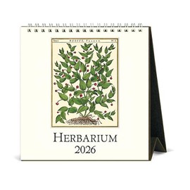 Cavallini 2026 Herbarium Easel Desk Calendar, 6x6.5 Inches, 12 Month Page-A-Month Standing Desk Calendar, Ideal for Plant Lovers, Small and Cute