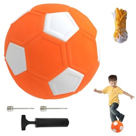 KQWVZ Curve Ball Football, 20 cm Curve and Swerve Football Toy, Footballs CurveBall with Pump, Great Gift for Boys and Girls Perfect for Outdoor & Indoor Match or Game(Orange White)
