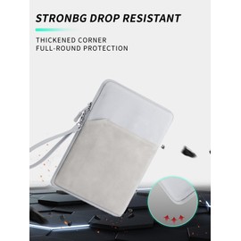 Tablet Sleeve for Onyx Boox Leaf2/Onyx Boox Leaf3/Onyx Boox Page/Onyx Boox Galileo/Onyx Go Color 7 inch，360 Protective Bag Carrying Case Water-Resistant，Silver Gray.