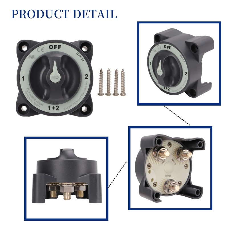 CYSFETENA 500A Battery Disconnect Switch, HD-Series Heavy Duty ON/OFF Power