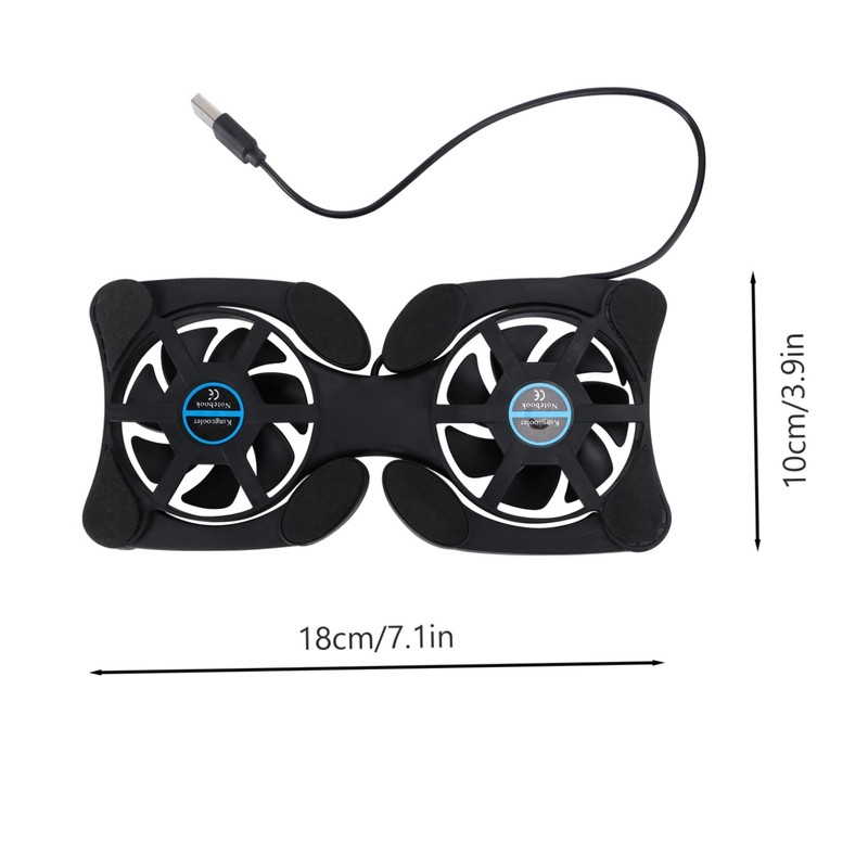 IWOWHERO Portable Foldable Laptop Cooler Dual Fans Universal Cooling Pad