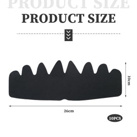 10 Pieces Hat Sweat Liner, Hat Liners Sweat Protection, Octagonal Baseball Cap Pad, Washable and Reusable, Shaping and Fixed Support, Suitable for Ball Sports Caps(Black)