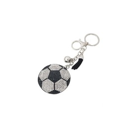 Fuqimanman2020 Sparkling Baseball Football Keychain Rhinestone Sport Ball Keyring Keychain Accessories For Backpack Purse(Soccer A)