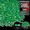 BELLEBOOST 5000pcs 3mm Resin Rhinestones Bulk, Dark Green AB Flatback