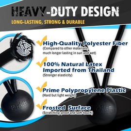 PerkHomy 30 Pcs 9 Inch Ball Bungee Cord Heavy Duty Bungie Cord Balls for Tarp Tie Down Canopy Camping Tents Cargo Holding Wire Hoses Patio Umbrellas Awning (30pc 9in Black)