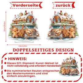 GADITIEK Diamond Painting Stand Table Decoration Christmas, 5D DIY Diamond Painting Christmas Table Decoration, Diamond Painting Standing Art Set for Adults, Home Gift Decoration (Car)