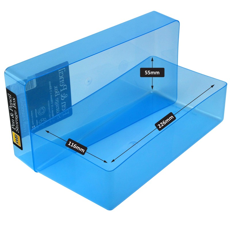 WestonBoxes Plastic Storage Boxes with Lids for Pens, Pencils and