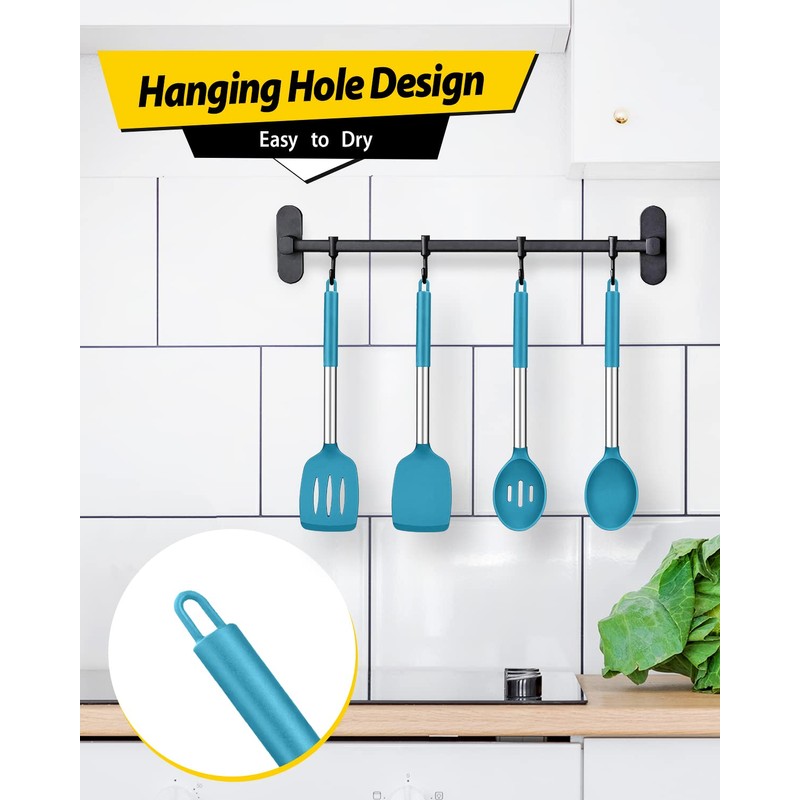 Pack of 4 Silicone Cooking Utensils Set, Non Stick Large