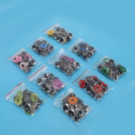 100 ojos de plástico de colores, ojos para hacer muñecas con arandela de brillo de colores, ojos de seguridad coloridos para muñecos de peluche(18mm)