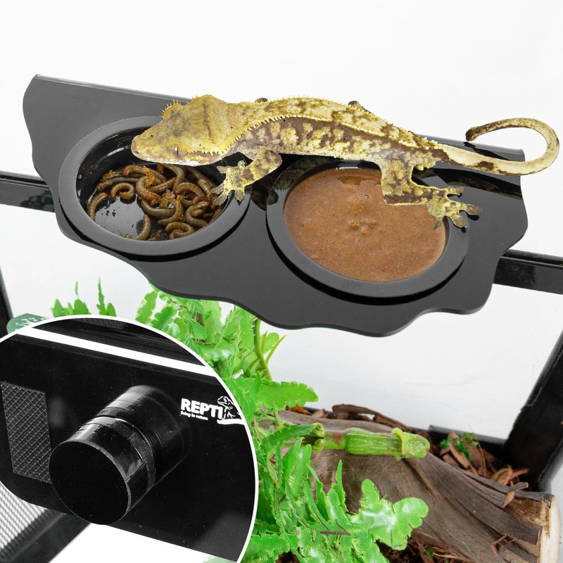 REPTI ZOO Magnetic Gecko Feeding Ledge, Acrylic Aboreal Feeding Ledge