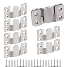 4 Pairs Flush Mount Bracket,Interlocking Furniture Connector,Stainless Steel Heavy Duty Photo Frame Hook Picture Hanger for Large Picture Display Art Gallery Wall Mount Hardware (Large-4 Pairs)