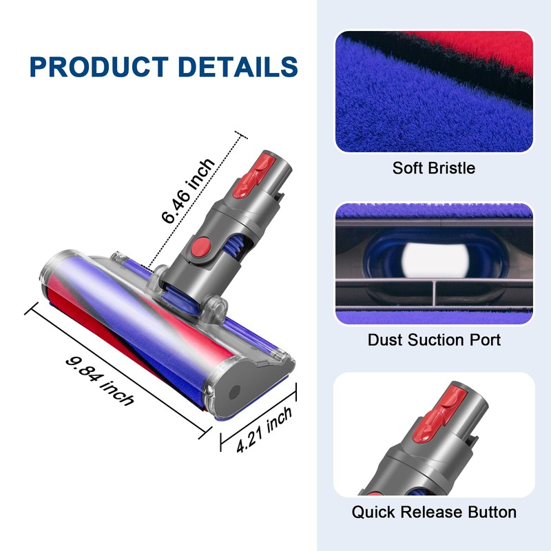 Coodss Soft Roller Cleaner Head Compatible with Dyson V8 V10