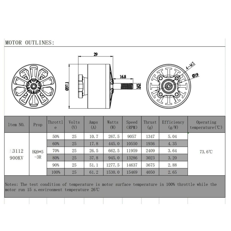 4 Pcs 3112 900KV Brushless Motor for Drone – High-Power