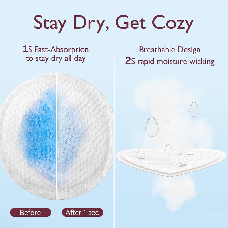 Momcozy Ultra-Thin Disposable Nursing Pads, Ultra-Absorbent and Breathable Portable Breast