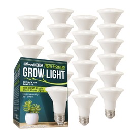 Miracle LED Tight Focus LED Full Spectrum Daylight Single Plant Growing Bulb 6W Replacing 75W Incandescent Grow Light (24-Pack)
