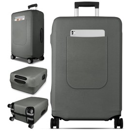 Slohif Luggage Cover for Suitcase Tsa Approved Protector - Luggage Sleeve Suit Case Cover Travel Stretch Large Baggage Case Protective Washable Fit 26-28 Inch Gray