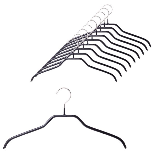 Mawa MA3240-10 Non-Slip Hangers for Women, 14.2 inches (36 cm), Set of 10, Black