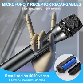 Microfono Karaoke, Microfono Inalambrico Karaoke para Fiesta en Casa, KTV, Boda