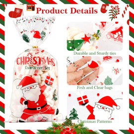 Christmas Treat Bags Christmas Candy Bags Christmas Cookie Bag Christmas Party Bags Christmas Cellophane Bag Christmas Packaging Bags Christmas Popcorn Bags Christmas Clear Gift Bags 100pcs Cookie Bag