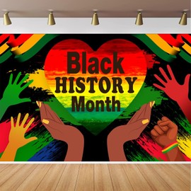 CapiSco Black History Month Backdrop for Black History Month Decorations, African American Heritage Festival Background for Photography, Black History Month Holiday Party Supplies Banner 10x8ft