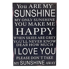 Carousel Home Slogan Metal Signs - You Are My Sunshine 30X20 Tin Wall Sign