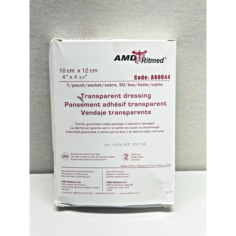 AMD RITMED 50 X AMD RITMED A60044 TRANSPARENT DRESSING 10CM