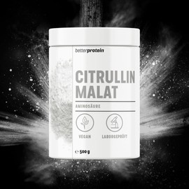 L - Citrulline Malate - Laboratory Tested without Additives - High Dose - Vegan - 500 g - Direct from the Manufacturer from Germany - BetterProtein® - High Dose Amino Acids for Muscle Building and