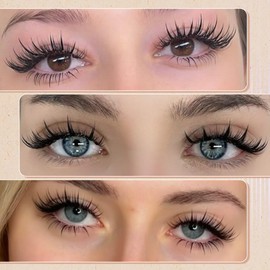 Winifred Spikes Lash Clusters with Bottom Lashes Fairy Eyelash Clusters Manga Lashes Extension Anime Individual Lashes 5-21mm Long Cluster Eyelash Extensions Wispy Lashes Clusters 328pcs