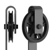 skysen Sliding Barn Door Hardware Roller Set Black (Spoke Wheel