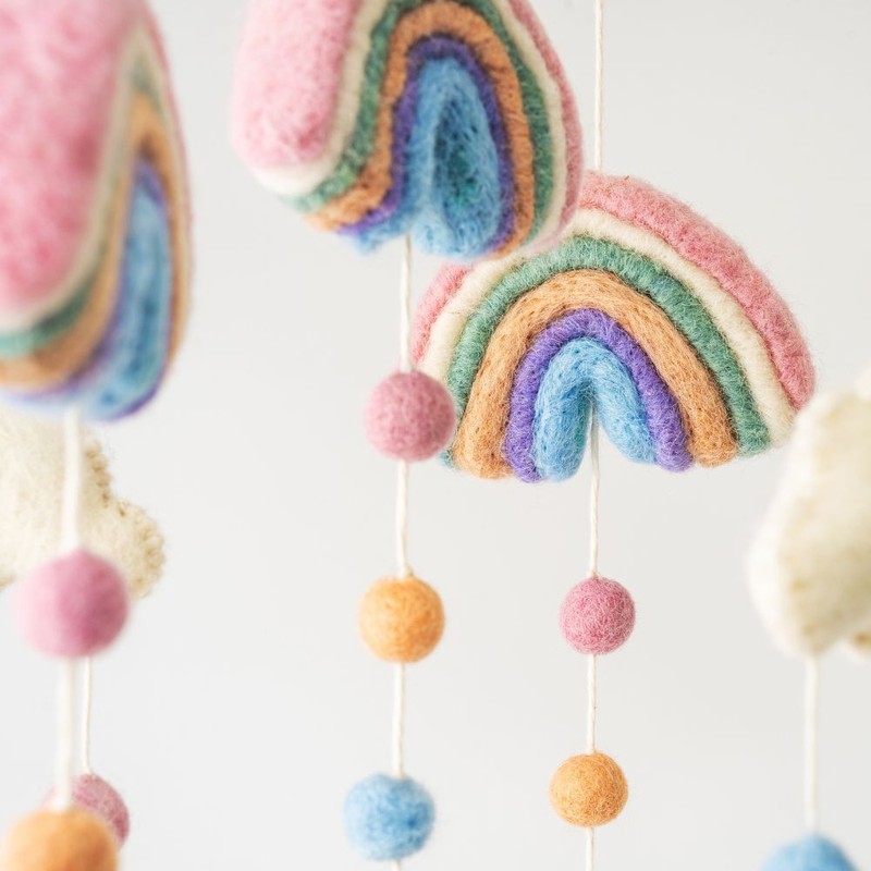 Biome Range Felt Hanging Mobile - Rainbows
